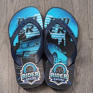 Riders by Lee Kids Racing Flip Flops - Blue and Black